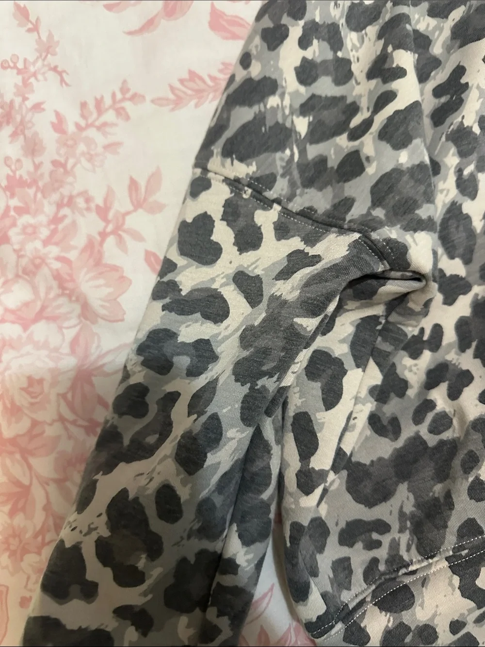 abercrombie kids Gray and Charcoal Leopard Hooded Pullover